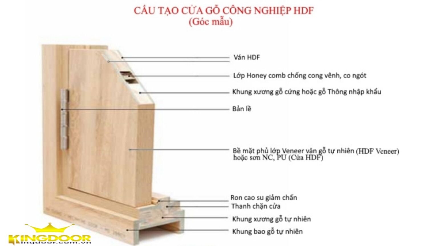 Cấu tạo cửa gỗ công nghiệp HDF 