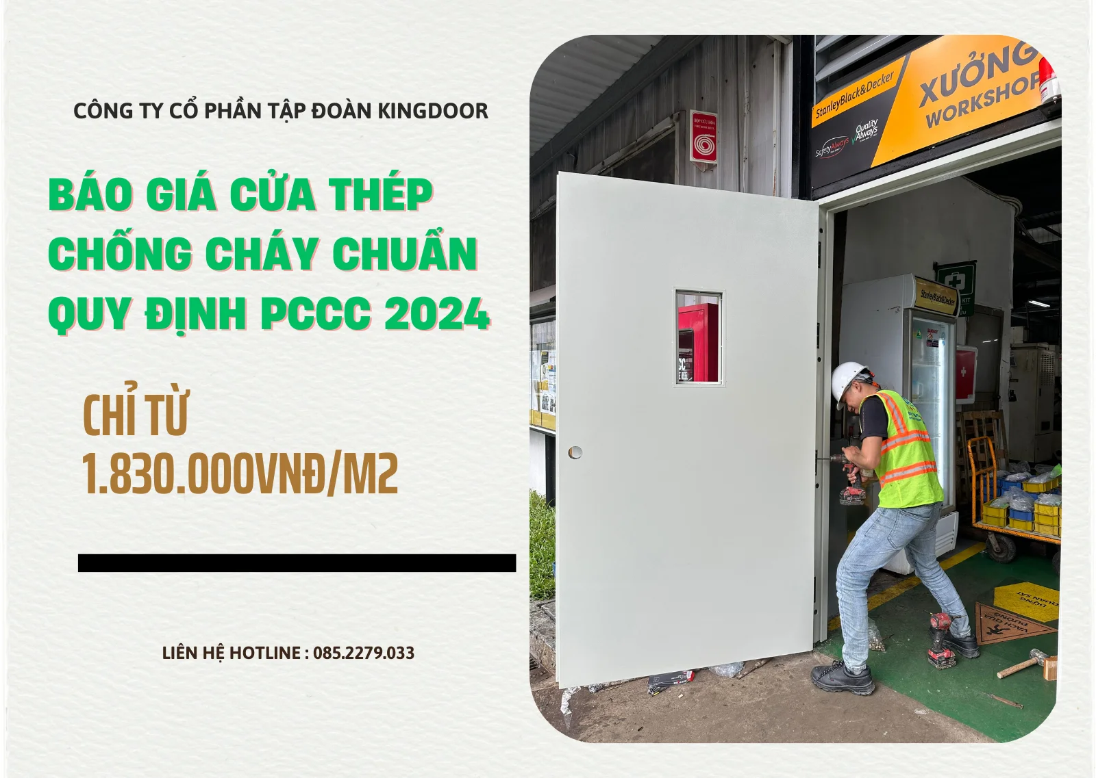 Giá cửa thép chống cháy chuẩn quy định PCCC